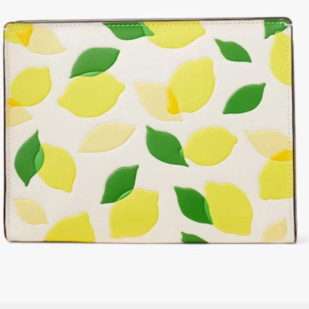 kate spade Lemon Print Wristlet Clutch - Yellow/Green